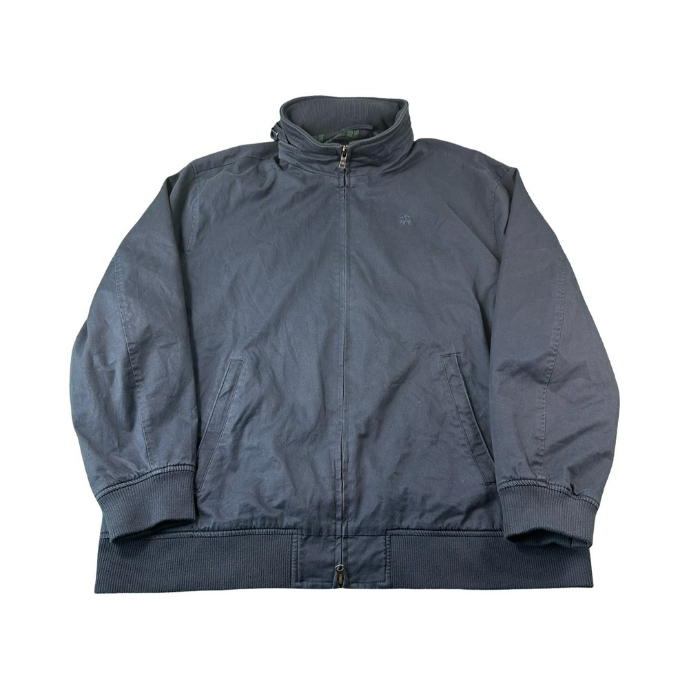 Brooks Brothers Blue‎ Hooded Cotton Logo Full Zip Jacket Size 2XL XXL